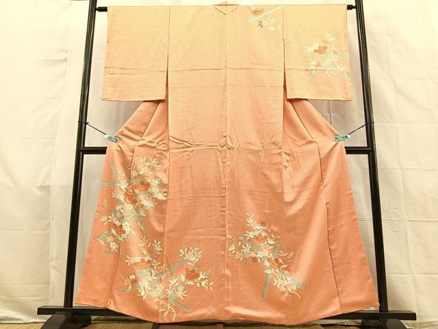 平和屋着物■訪問着 駒刺繍 橘花文 金彩 正絹 逸品 BAAS3879hv
