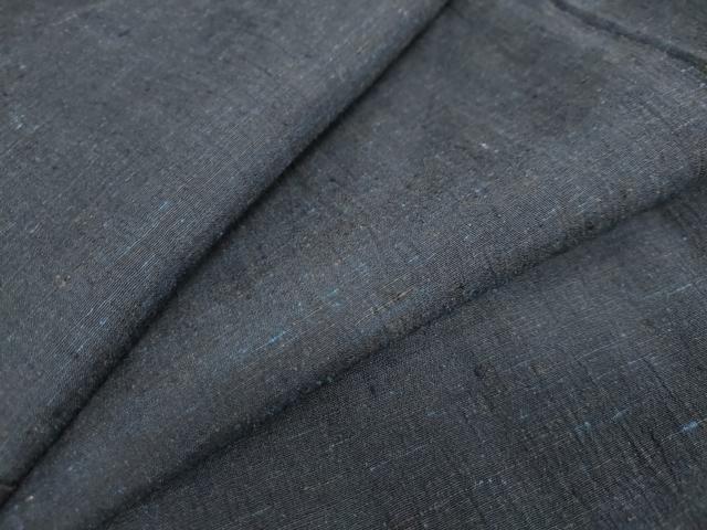 平和屋着物●男性　紬　鉄紺色　正絹　逸品　DAAW5143ud