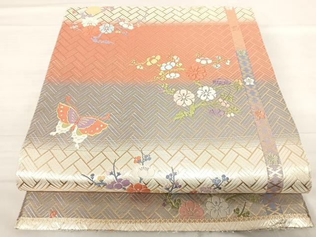 Other - 平和屋着物◎六通柄袋帯　唐織　ボストン美術館　胡蝶梅花散文様　金銀糸　正絹　逸品　AABF4754yx
