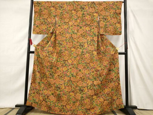 平和屋着物■上質な小紋 更紗花文 正絹 逸品 AAAU4599st 平和屋着物■上質な小紋 更紗花文 正絹 逸品 AAAU4599st