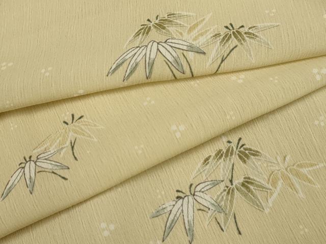 平和屋着物＊夏物　小紋　紗　笹の葉文　洗える着物　AAAY6842sx