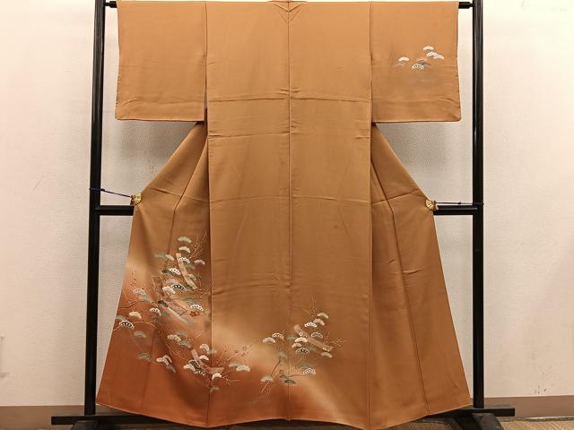 平和屋着物■訪問着 枝梅松文 暈し染め 金彩 正絹 逸品 BAAX4558mz