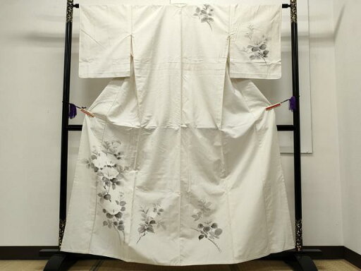 平和屋着物▽訪問着 単衣 紬地 手描き 枝花文 正絹 逸品 CAAR4814ut 平和屋着物▽訪問着 単衣 紬地 手描き 枝花文 正絹 逸品 CAAR4814ut