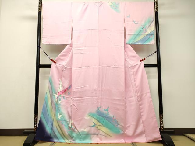 平和屋着物■フランソワーズ・モレシャン　訪問着　飛鳥文　暈し染め　金銀彩　正絹　逸品　DAAQ6415tw