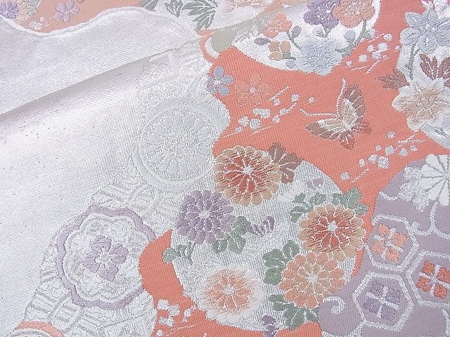 平和屋着物■六通柄袋帯 唐織 道長花蝶文 銀糸 逸品 ev1370 heiwaya-10156328 平和屋 サンプル画像3