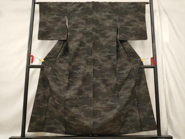 平和屋着物■上質な紬　風景文　正絹　逸品　AABE4487st