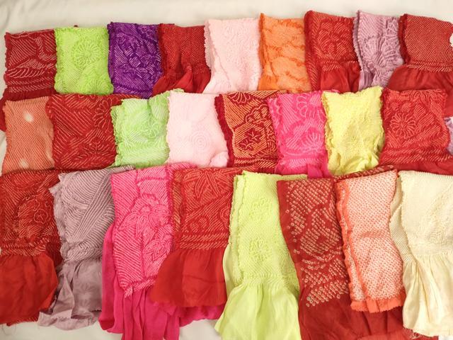 平和屋着物[]七五三 女の子 和装小物 帯揚げ25枚セット 総絞り 中抜き絞り 正絹 逸品 AAAW7044ja