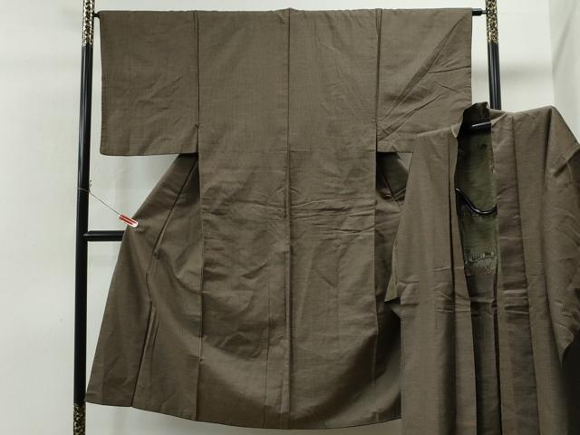 平和屋着物■男性 お召 アンサンブル 吉祥文 正絹 逸品 CAAR3149yc