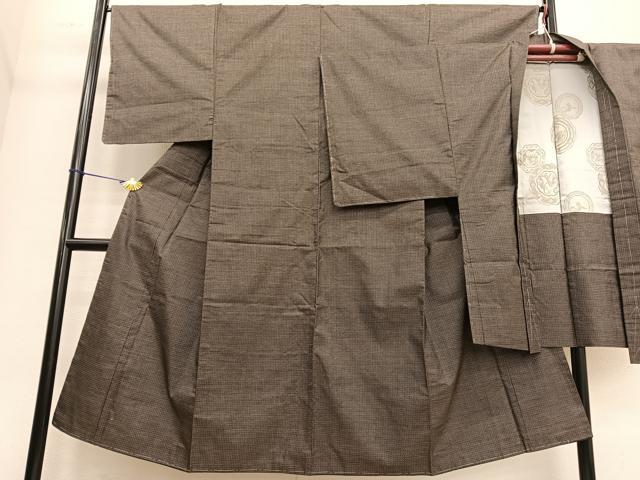 平和屋着物●男性 本場大島紬 アンサンブル 7マルキ 羽裏:龍 正絹 逸品 未使用 BAAT6745hv