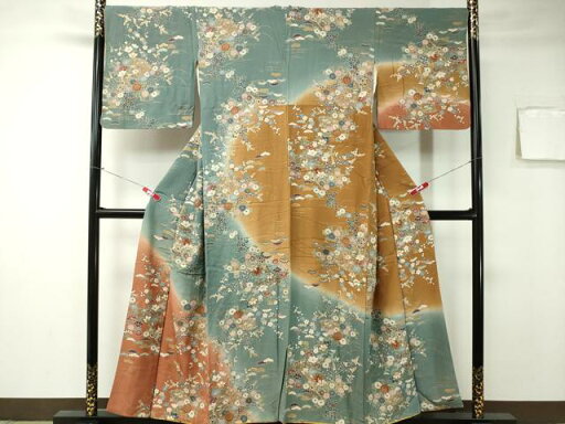 平和屋着物■訪問着 扇面草花文 金彩 正絹 逸品 CAAQ7575ev 平和屋着物■訪問着 扇面草花文 金彩 正絹 逸品 CAAQ7575ev