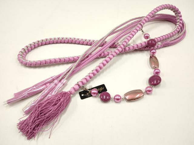 平和屋着物●和装小物　振袖用帯締め　装飾　飾り玉　パール　ビーズ　銀糸　撚り房　逸品　未使用　AAA..