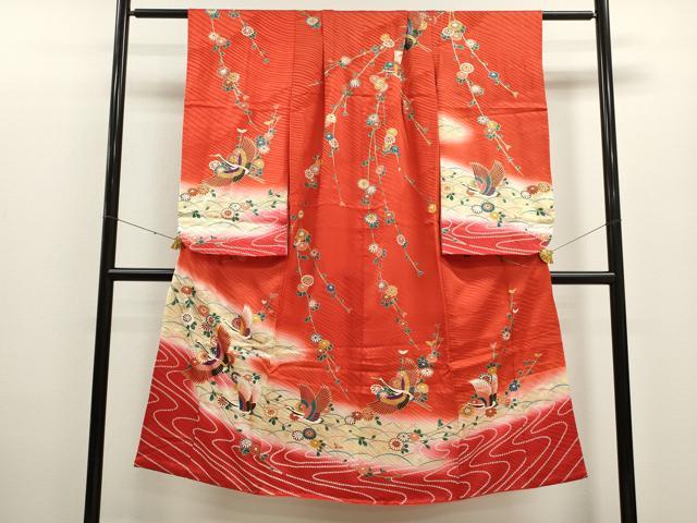 ■■■　サイズ　■■■ 【祝着】 身丈 138cm（肩から） 裄丈 51cm（肩上げ　0cm） 袖丈 74cm　縫込み 1.5cm 袖幅 31cm 前幅 19cm 後幅 27cm 着物縫いこみ 内揚げ 0cm （腰上げ　0cm） 裄 お袖側...