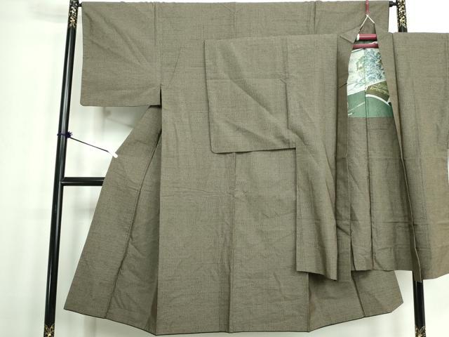 平和屋着物■男性　本場大島紬　アンサンブル　長羽織　絣文様　正絹　逸品　DAAZ8757qa