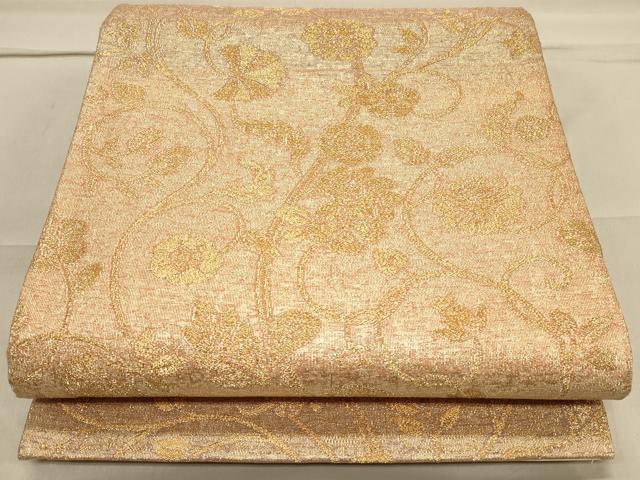平和屋着物◎六通柄袋帯 花唐草文 金糸 金糸 正絹 逸品 CAAS4595ft