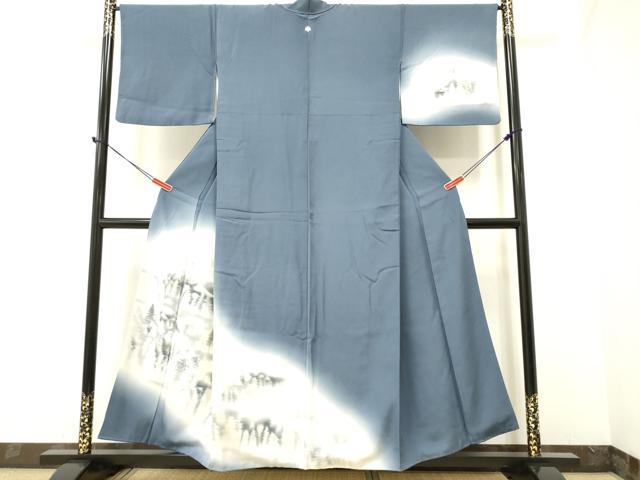 平和屋着物●訪問着 地紋起こし 風景樹林文 暈し染め 金彩 正絹 逸品 DAAP7704yyy