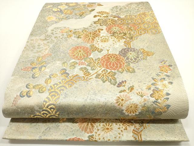 平和屋着物◎六通柄袋帯　美しき憧れ　道長吉祥花文　金銀糸　正絹　逸品　DABE8479xg