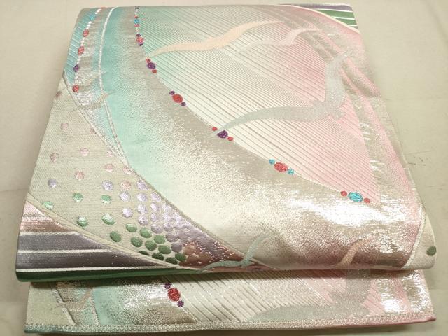 平和屋着物◎フランソワーズ・モレシャン　六通柄袋帯　孔雀文　金銀糸　正絹　逸品　DABA8106xg