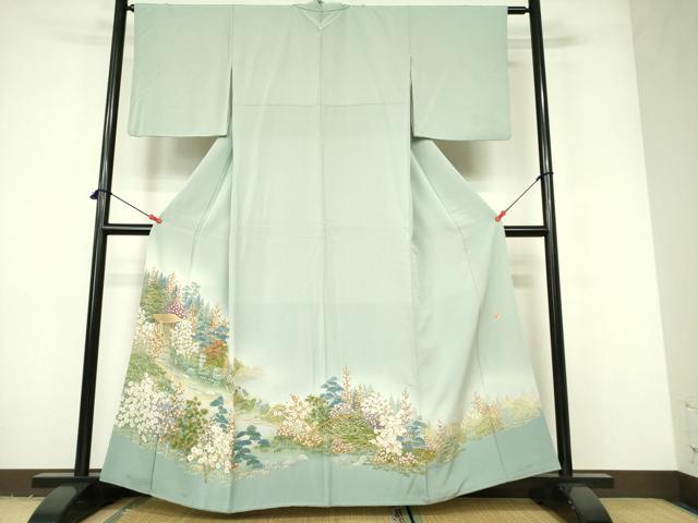 Full-Length Under-Kimono - 平和屋着物■豪華色留袖　作家物　風景花文　暈し染め　金彩　正絹　逸品　DABD0373op