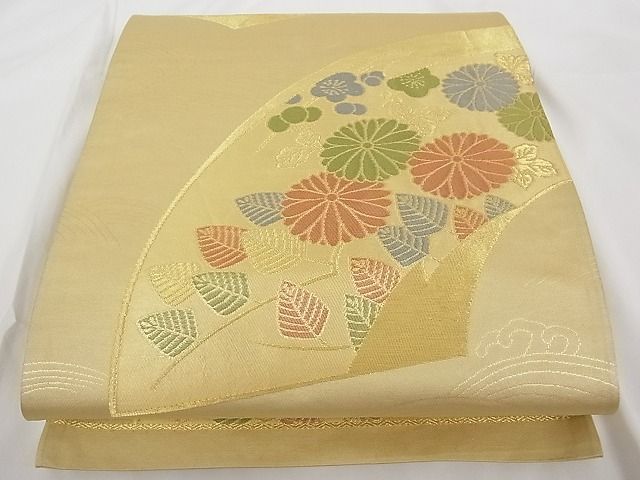 Rakuten - 平和屋着物■六通柄袋帯 地紙花文 金糸 正絹 逸品 A-tn2273