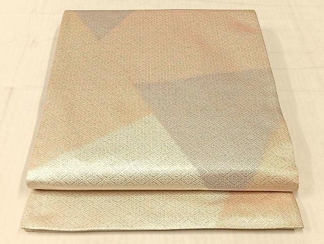 平和屋着物◎佐賀錦　全通柄袋帯　切嵌文様　銀糸　正絹　逸品　AAAI5236Bsw