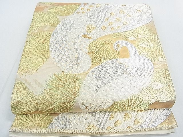 平和屋着物◎六通柄袋帯 孔雀松文 金銀糸 逸品 DAAG1044we