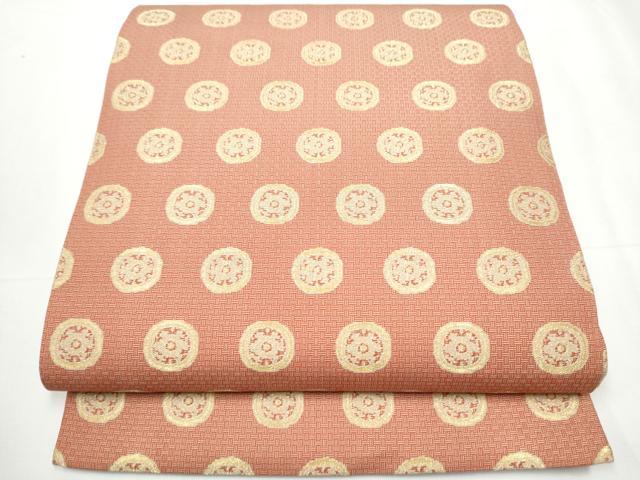 龍村美術織物 名古屋帯 未使用 糸屋輪宝手 グレー 金糸 龍村美術織物 名古屋帯 未使用 糸屋輪宝手 グレー 金糸