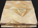 平和屋着物■六通柄袋帯 向かい鶴扇花文 金糸 逸品 n-pk1834