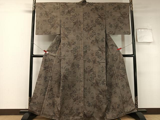 平和屋着物●上質な紬　更紗花鳥文　正絹　逸品　未使用　CABB5169vp 2