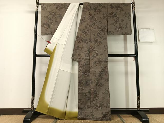 平和屋着物●上質な紬　更紗花鳥文　正絹　逸品　未使用　CABB5169vp 3