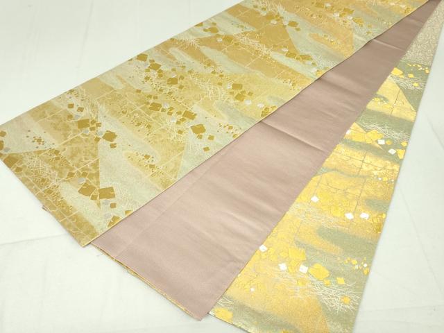 平和屋着物■六通柄袋帯　押箔連山文　金銀糸　正絹　逸品　DAAL8128ob