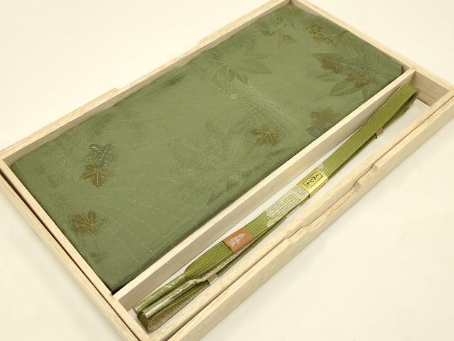 平和屋着物●和装小物　帯締め・帯揚げセット　高麗組 綾出し　舞葉文　地紙　葡萄　銀糸　金彩　正絹　..