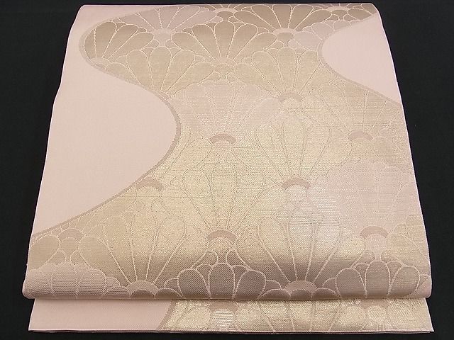 平和屋着物■六通柄　本袋帯　流水菊青海波　金糸　逸品　n-am0916