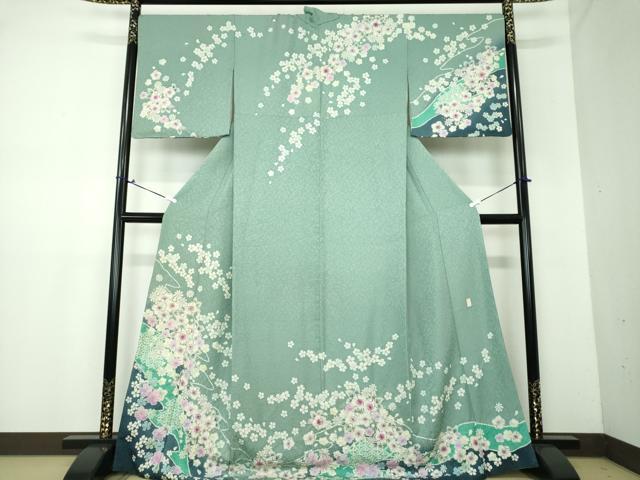平和屋着物●越後十日町の一流染匠　桐屋・翠山工房　徳永憲峯　訪問着　絞り　辻が花　暈し染め　金彩　金通し地　正絹　逸品　DAAV6680ps