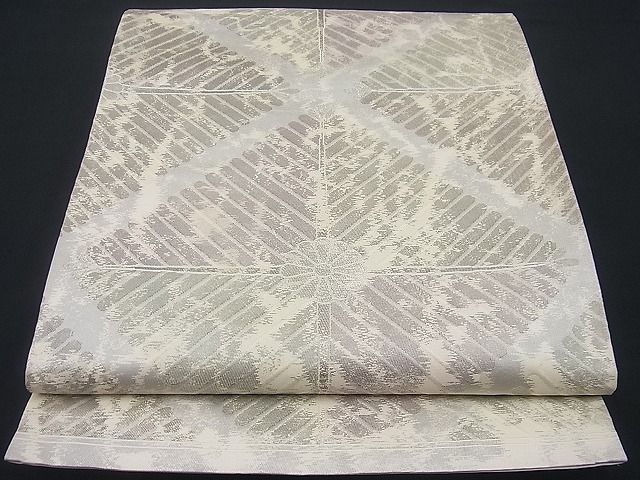 平和屋着物■六通柄袋帯　霞菊菱文　銀糸　逸品　n-gh1744