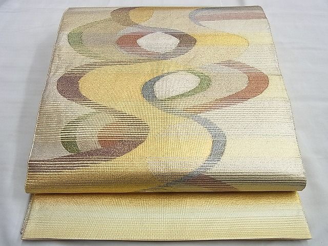 平和屋着物■佐賀錦　太鼓柄袋帯　流水文　金銀糸　逸品　BAAI9649du