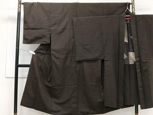平和屋着物■男性 紬 アンサンブル 縞 正絹 逸品 CAAV8331xe