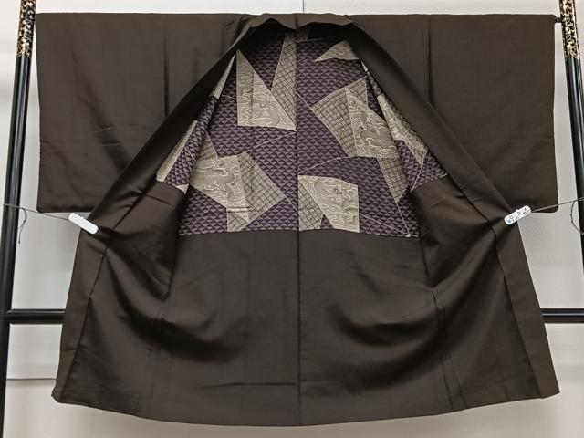 平和屋着物■男性　紬　アンサンブル　縞　正絹　逸品　CAAV8331xe