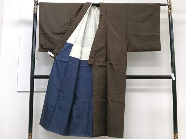 平和屋着物■男性　紬　アンサンブル　縞　正絹　逸品　CAAV8331xe