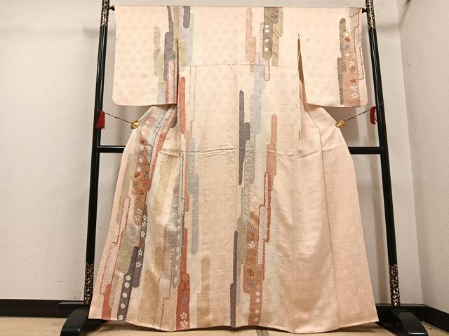 Rakuten - 平和屋着物●創業460年・千總　訪問着　駒刺繍　絞り　花間道　金彩　高島屋扱い　正絹　逸品　AABG7299ph