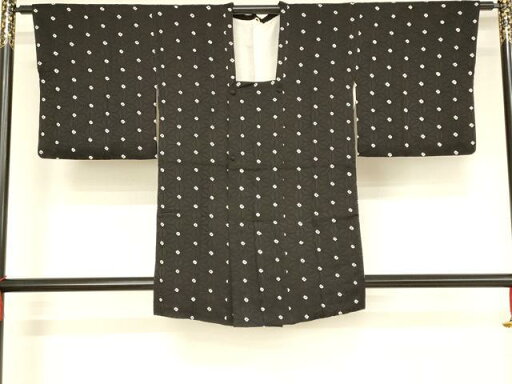 平和屋着物■道行コート 絞り 麻の葉文様 黒地 正絹 逸品 AAAP1991fy 平和屋着物■道行コート 絞り 麻の葉文様 黒地 正絹 逸品 AAAP1991fy