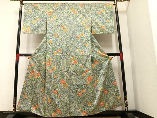 平和屋着物■小紋 草花文 洗える着物 AAAT5410ph 平和屋着物■小紋 草花文 洗える着物 AAAT5410ph