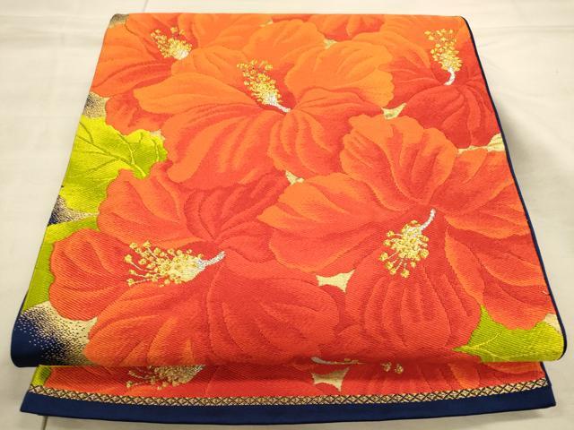 平和屋着物◎六通柄袋帯 唐織 草花文 金銀糸 正絹 逸品 CAAU1385ft