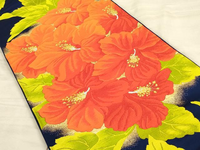 平和屋着物◎六通柄袋帯　唐織　草花文　金銀糸　正絹　逸品　CAAU1385ft