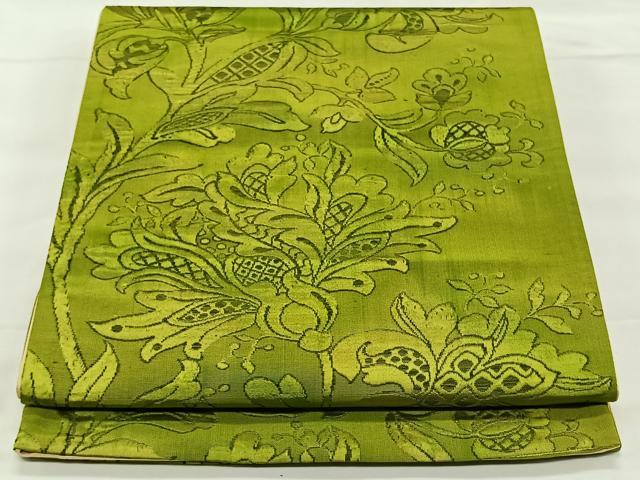 平和屋着物◎西陣　六通柄袋帯　更紗花文　正絹　逸品　CAAY0835qv
