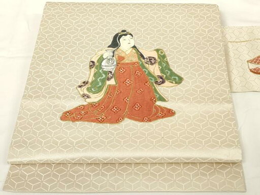 平和屋着物◎九寸名古屋帯 総刺繍 女人文 金銀糸 正絹 逸品 AAAL3205ru 平和屋着物◎九寸名古屋帯 総刺繍 女人文 金銀糸 正絹 逸品 AAAL3205ru