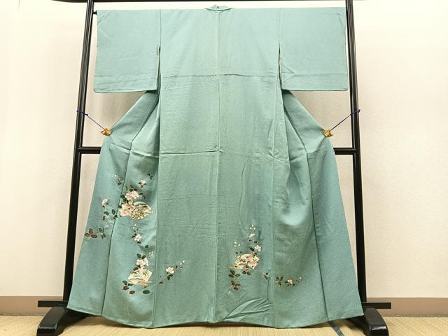 平和屋着物■訪問着 地紙草花文 金彩 正絹 逸品 BAAP5373by