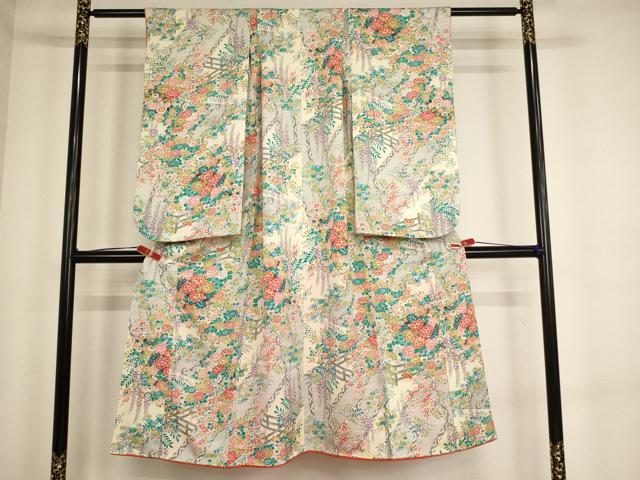 Kimono （For Girls） - 平和屋着物[]七五三　女の子　7歳　祝着　四つ身　草花文　正絹　逸品　AABE2240ja