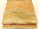 平和屋着物◎六通柄袋帯 重山吉祥花文 金糸 正絹 逸品 AAAM5398ey(4)