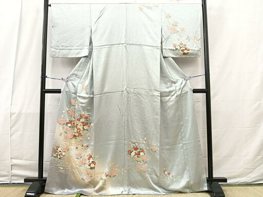 平和屋着物■訪問着 駒刺繍 雪輪鴛鴦花文 暈し染め 金彩 正絹 逸品 BAAO3521bs 平和屋着物■訪問着 駒刺繍 雪輪鴛鴦花文 暈し染め 金彩 正絹 逸品 BAAO3521bs