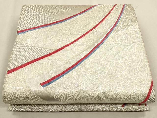 Rakuten - 平和屋着物◎六通柄袋帯　孔雀羽文　銀糸　正絹　逸品　CAAU1415ft